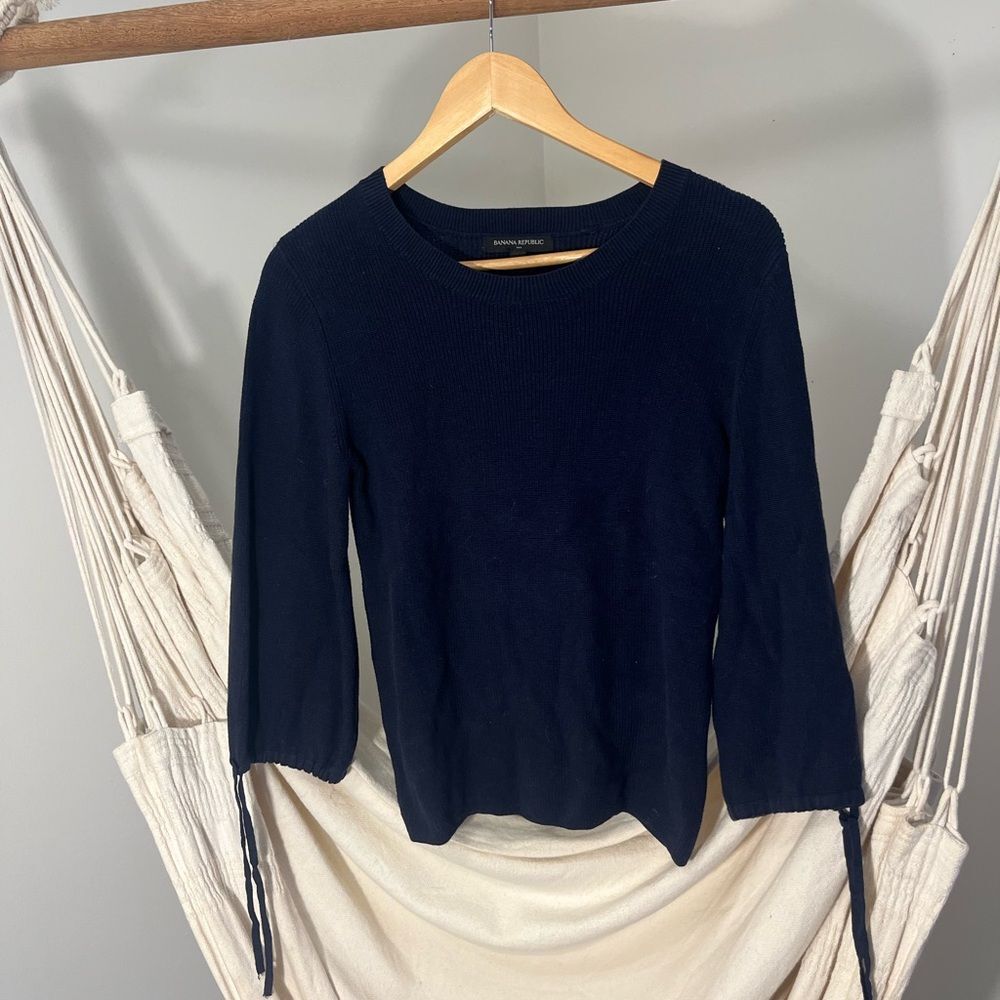 Navy Blue Women Top with adjustable sleeves